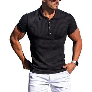Men Slim Fit Short Sleeve Golf Shirts Men Dry Fit Shirts Casual Stylish